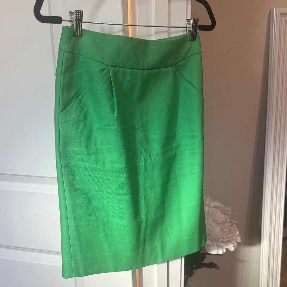 J. Crew Vibrant Green Pencil Skirt